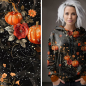 Preview: Pumpkin Garden - Eigenproduktion von Graustufen-Stoffe